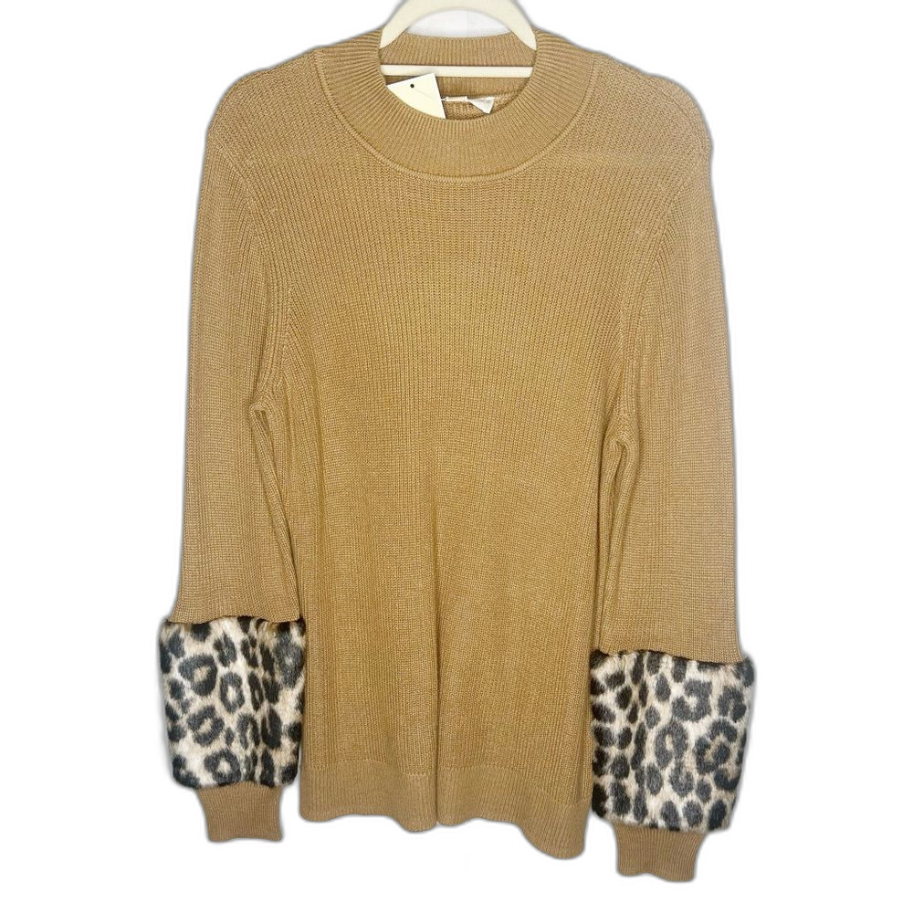 Michael Kors Dark Camel Knot Sweater Large NWT